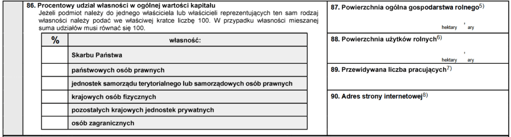 Jak wypełnić część D.4 formularza NIP-8?